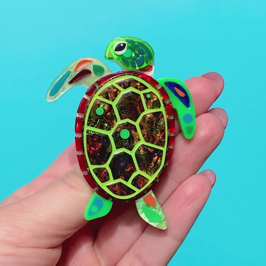 Erstwilder Brooches | The Graceful Green Sea Turtle Brooch