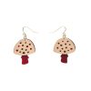 Erstwilder Essential Earrings | Mushroom Textured Resin Drop Earrings - Red