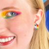 Erstwilder Enamel Earrings | Carmel'S Colourful Chameleon Enamel Stud Earrings