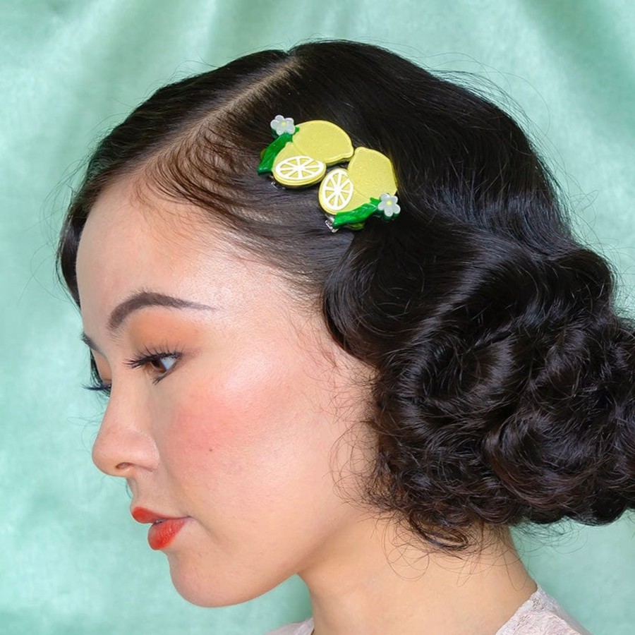 Erstwilder Hair Clips & Claws | Lemon Drop Hair Clips Set - 2 Piece