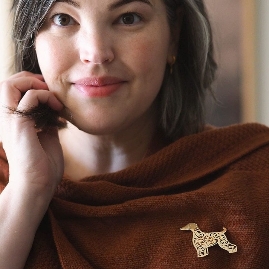 Erstwilder Brooches | Ainslee The Afghan Hound Perfume Brooch