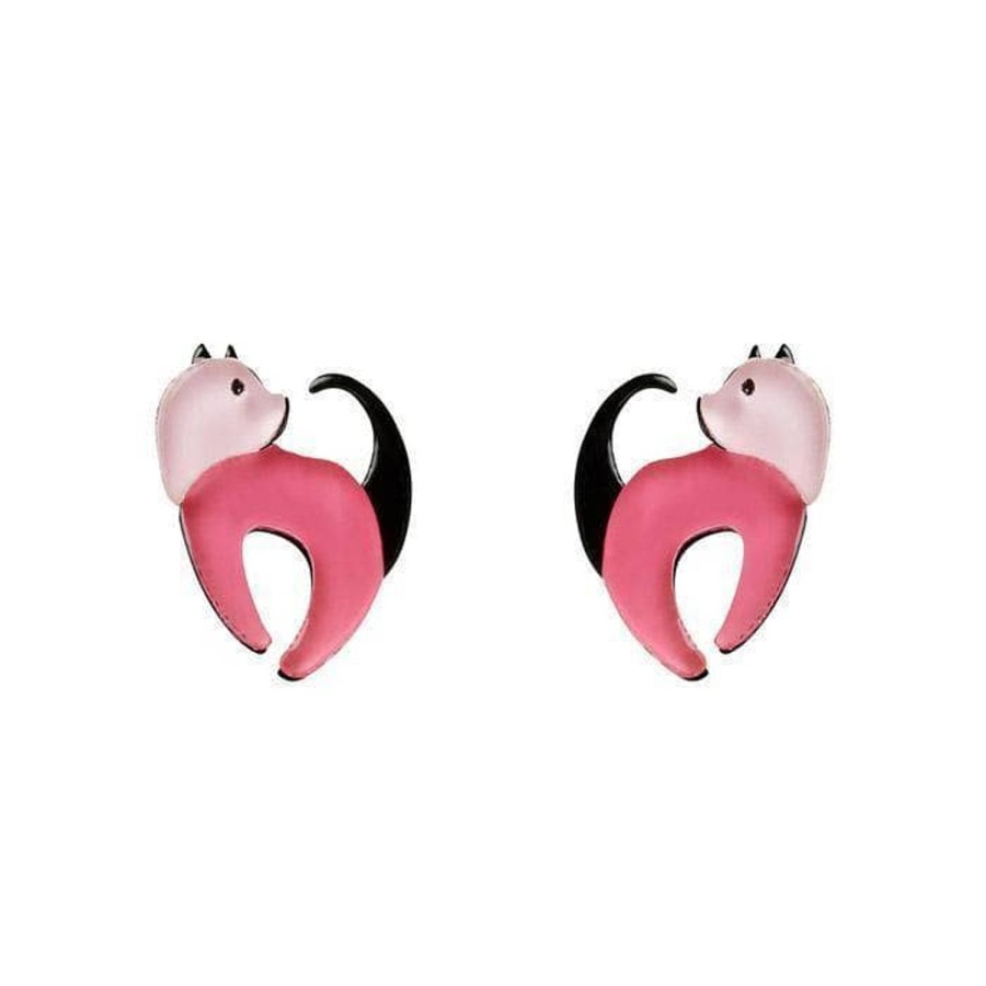 Erstwilder Earrings | Cat Walk Stud Cat Earrings