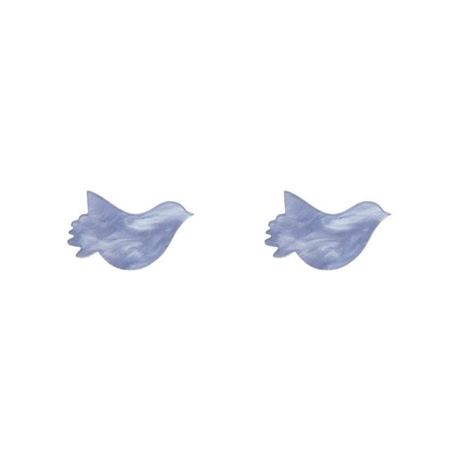 Erstwilder Essential Earrings | Bird Ripple Resin Stud Earrings - Blue