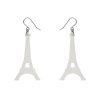 Erstwilder Essential Earrings | Eiffel Tower Solid Resin Drop Earrings - White