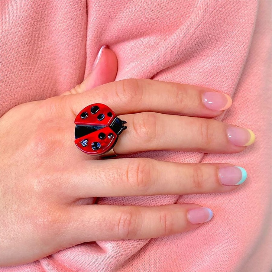 Erstwilder Rings | Lou-Lou Ladybug Statement Ring