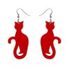 Erstwilder Essential Earrings | Sitting Cat Bubble Resin Drop Earrings - Red