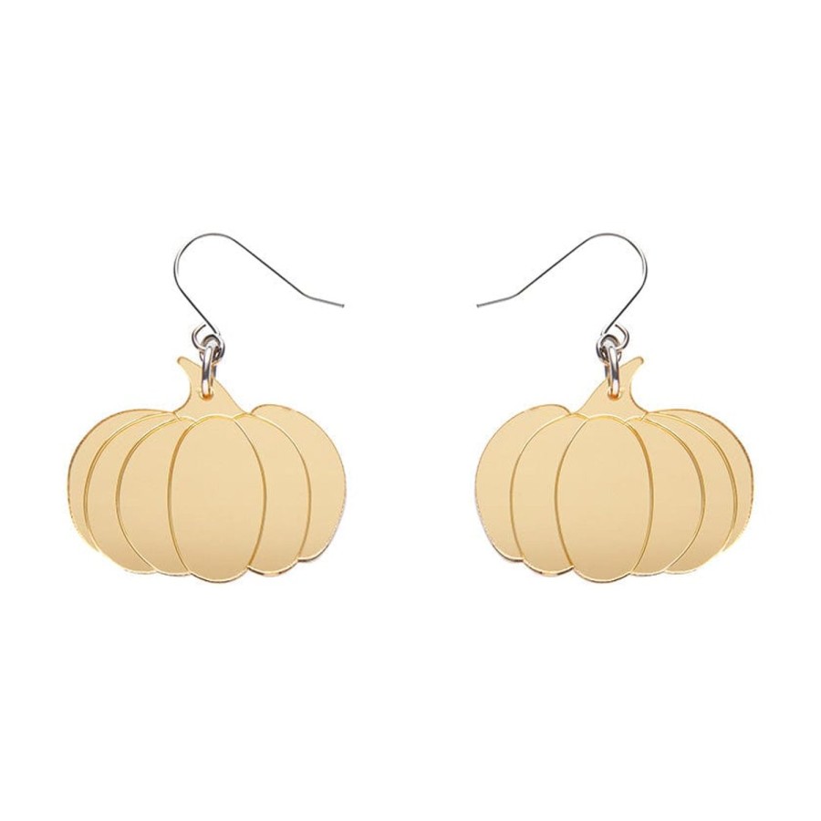 Erstwilder Essential Earrings | Pumpkin Mirror Drop Earrings - Gold