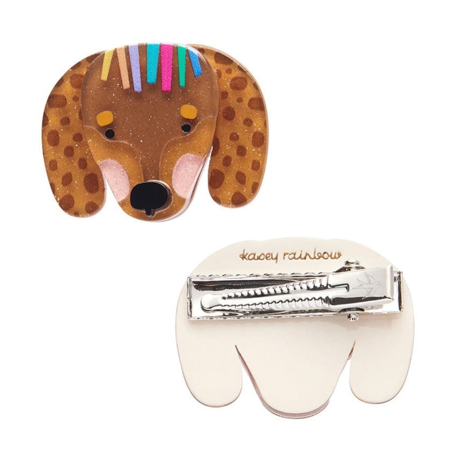 Erstwilder Hair Clips & Claws | Darcy The Dachshund Hair Clips Set - 2 Piece