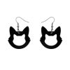 Erstwilder Essential Earrings | Cat Head Solid Resin Drop Earrings - Black