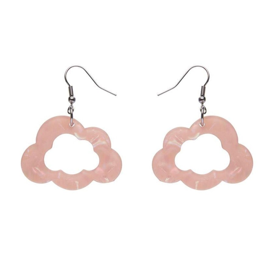 Erstwilder Essential Earrings | Cloud Solid Glitter Resin Drop Earrings - Pink