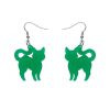 Erstwilder Essential Earrings | Pussy Cat Bubble Resin Drop Earrings - Green