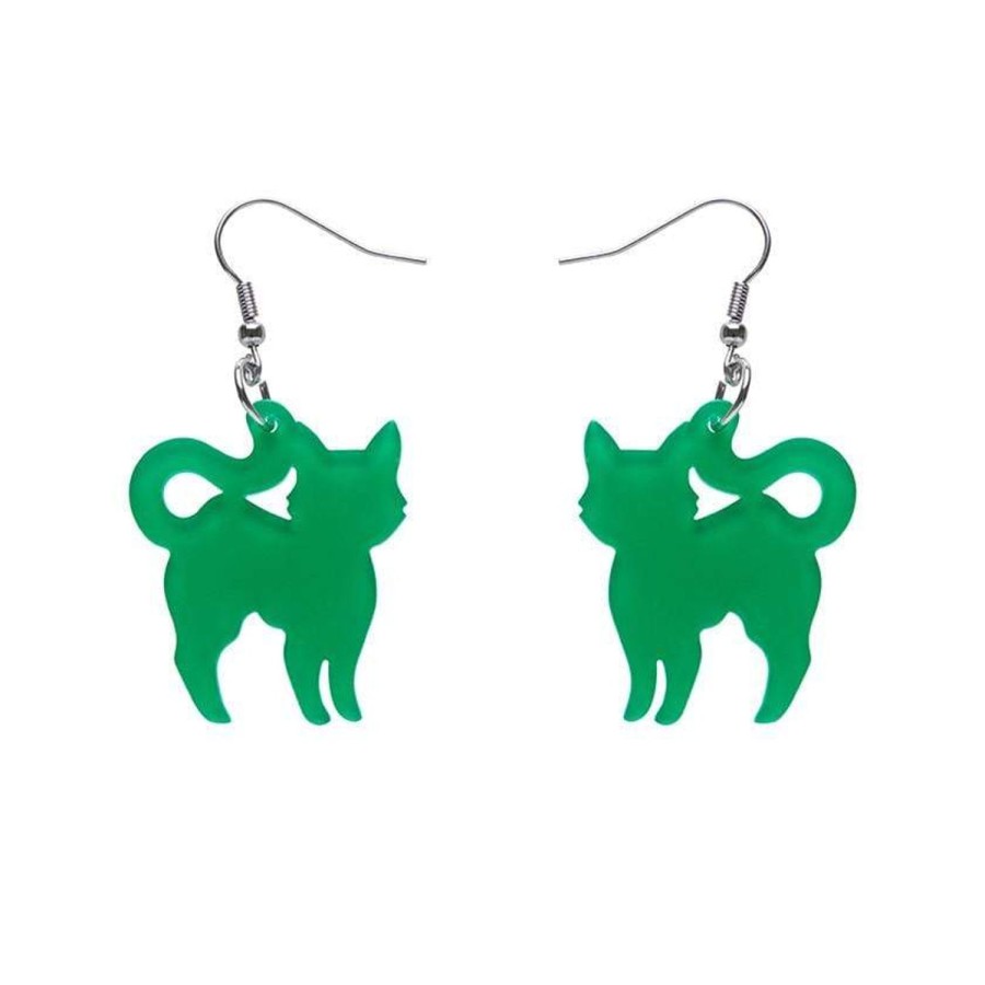 Erstwilder Essential Earrings | Pussy Cat Bubble Resin Drop Earrings - Green