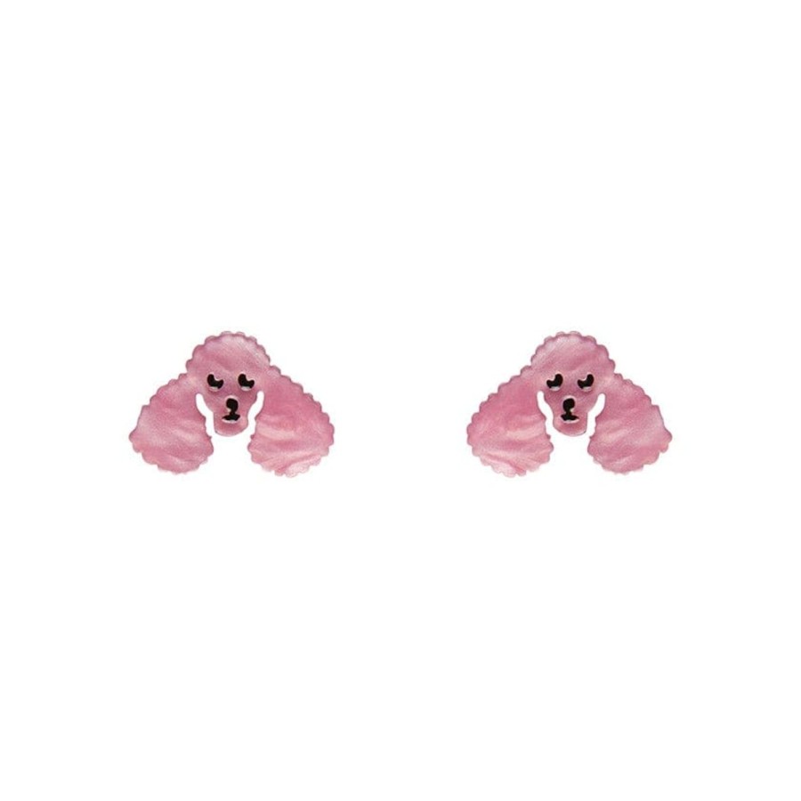 Erstwilder Essential Earrings | Poodle Ripple Stud Earrings - Pink