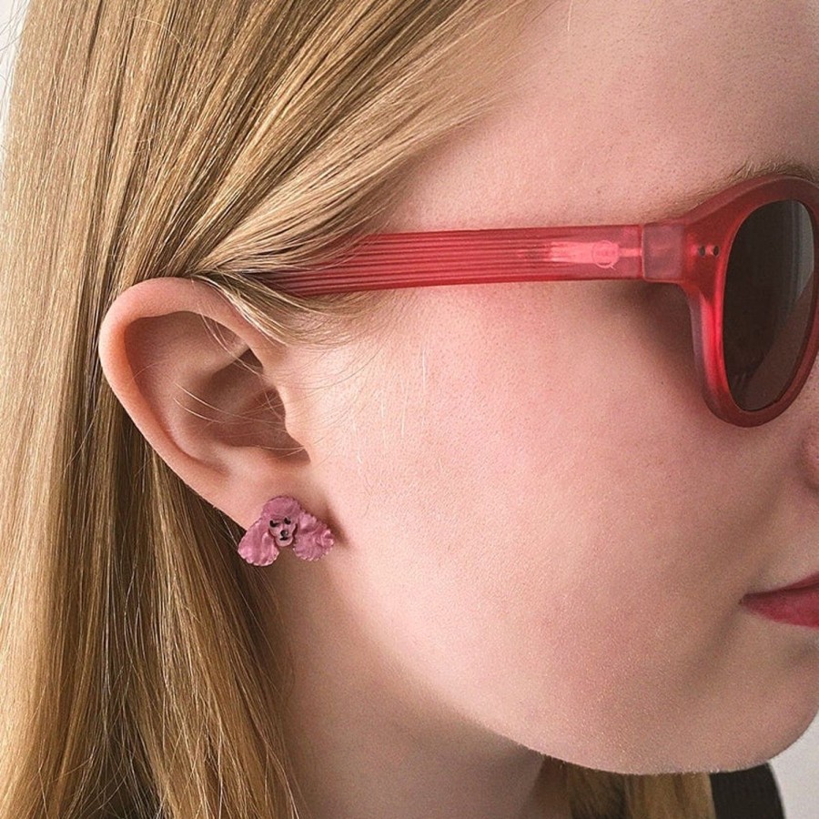 Erstwilder Essential Earrings | Poodle Ripple Stud Earrings - Pink