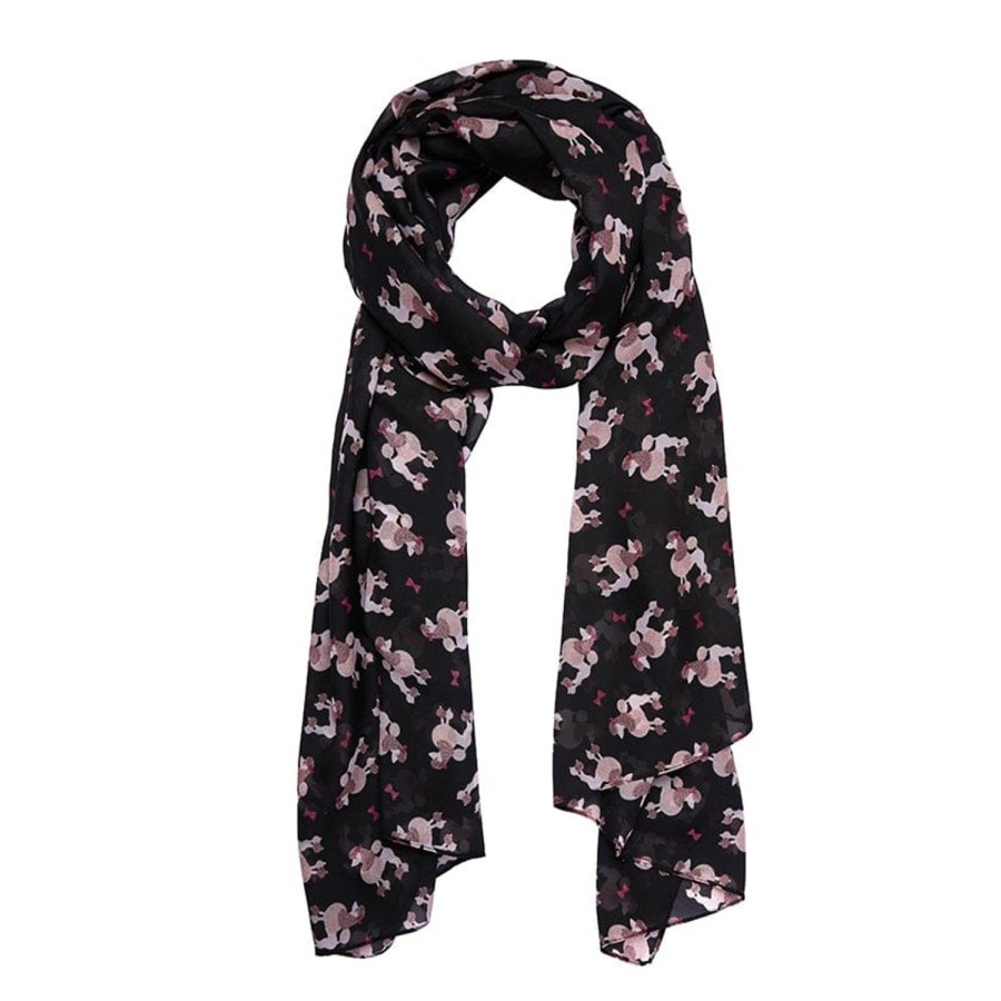 Erstwilder Scarves | Madame Caniche Large Neck Scarf - Black