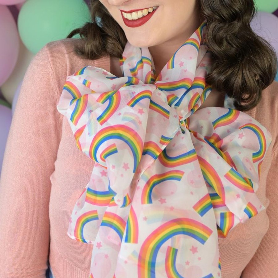 Erstwilder Scarves | Rainbow Heart Large Neck Scarf