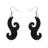 Erstwilder Essential Earrings | Nouveau Ripple Glitter Resin Drop Earrings - Black