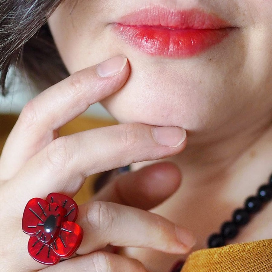 Erstwilder Rings | Remembrance Poppy Ring