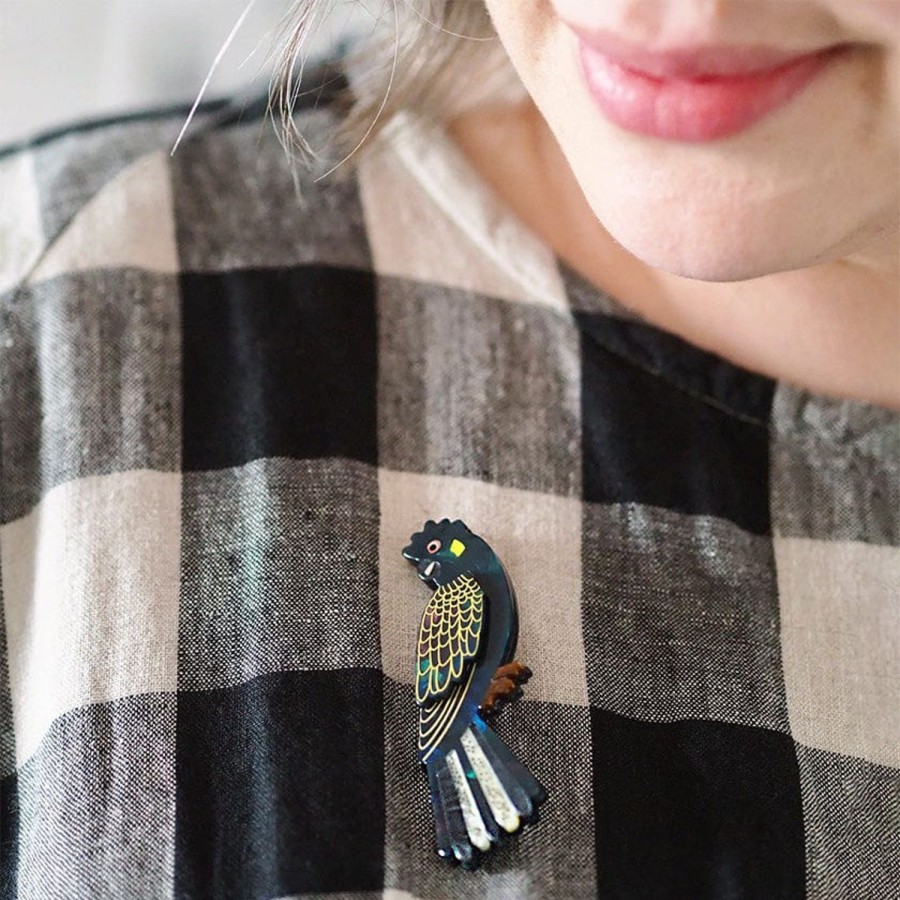 Erstwilder Brooches | Bella The Black Cockatoo Brooch