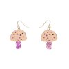 Erstwilder Essential Earrings | Mushroom Textured Resin Drop Earrings - Pink