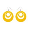 Erstwilder Essential Earrings | Double Hoop Solid Drop Earrings - Yellow