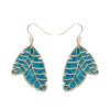 Erstwilder Essential Earrings | Leaf Textured Emerald Resin Drop Earrings - Gold