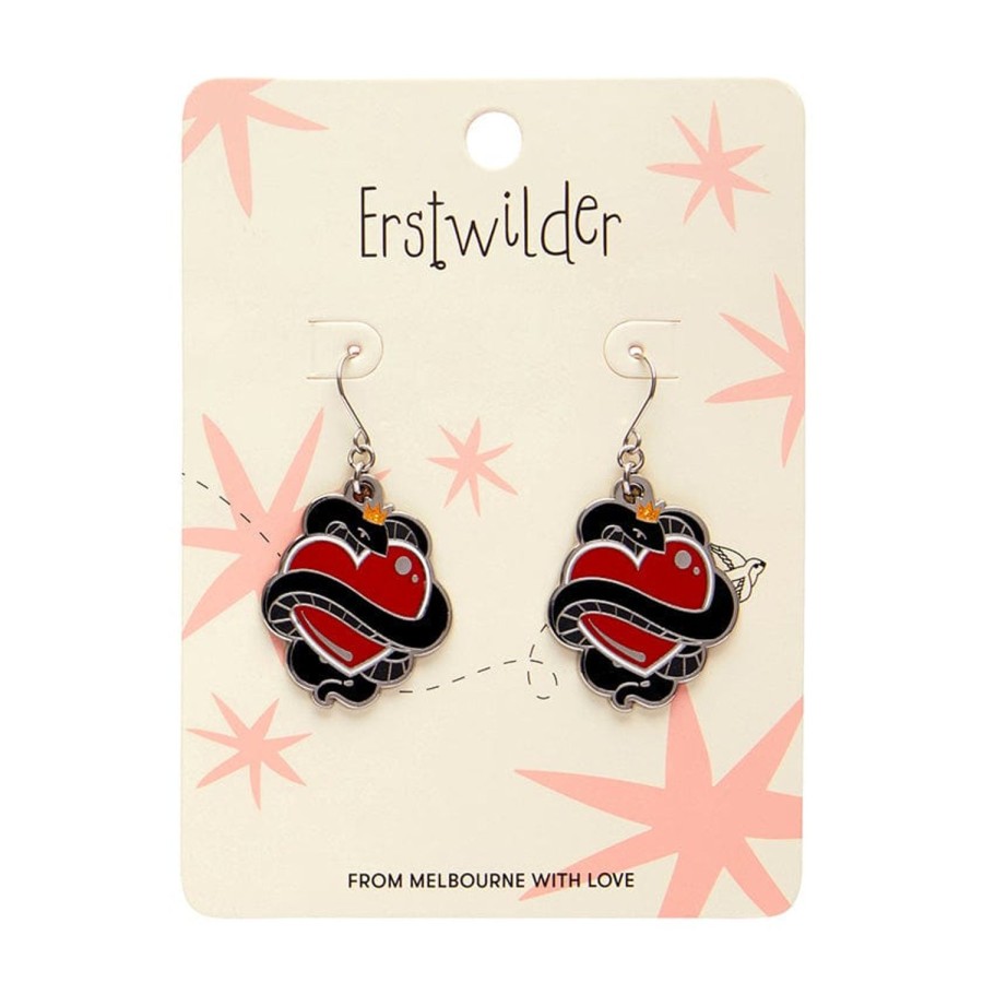 Erstwilder Enamel Earrings | King Of Cobras Enamel Drop Earrings