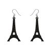 Erstwilder Essential Earrings | Eiffel Tower Glitter Resin Drop Earrings - Black