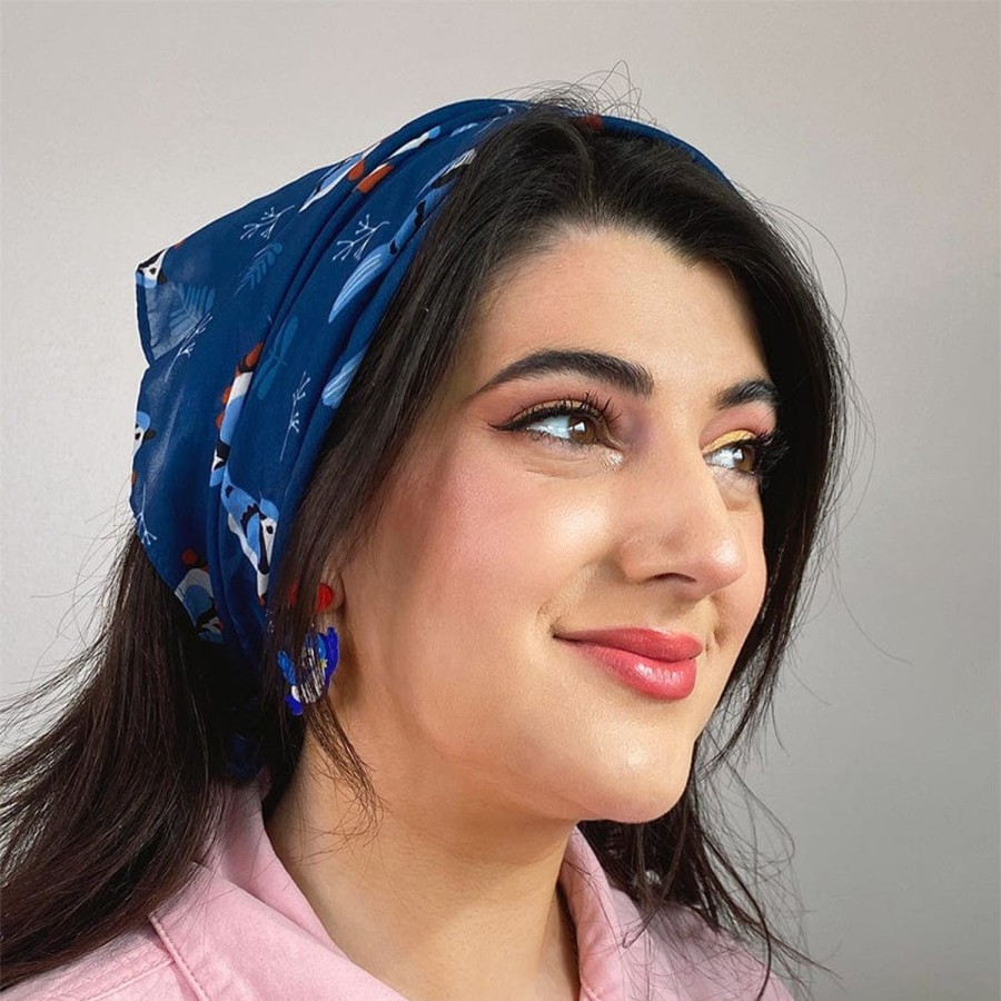 Erstwilder Scarves | Blue Jay Way Head Scarf Navy