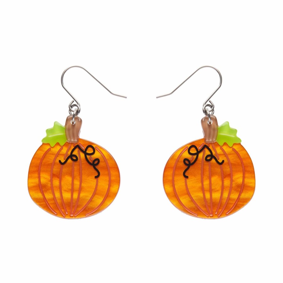 Erstwilder Earrings | Midnight Magic Pumpkin Drop Earrings