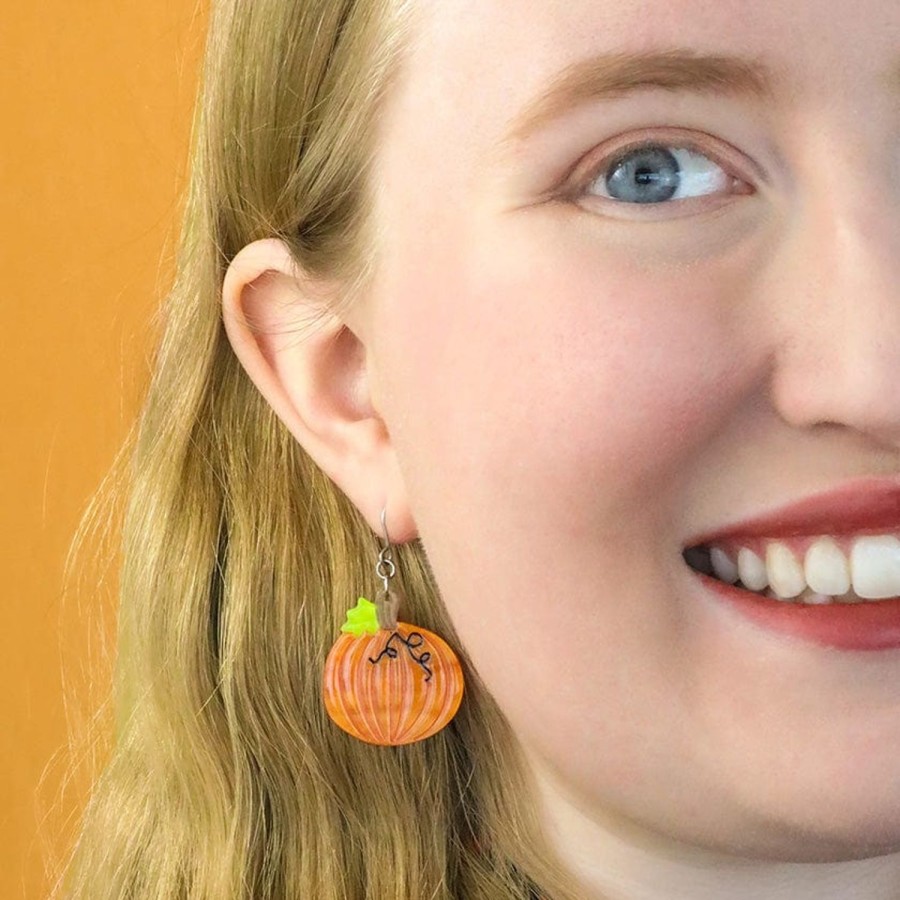 Erstwilder Earrings | Midnight Magic Pumpkin Drop Earrings