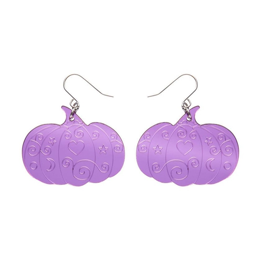 Erstwilder Essential Earrings | Pumpkin Magic Mirror Drop Earrings - Purple