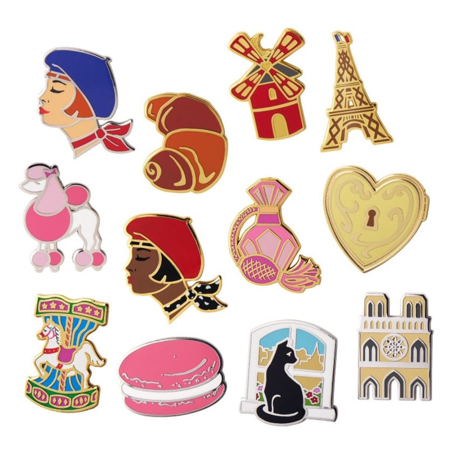 Erstwilder Enamel Pins | Paris Holiday Enamel Pin Pack - 12 Piece