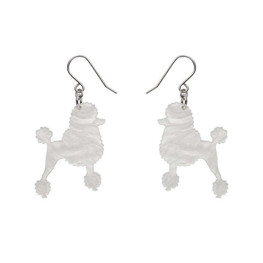 Erstwilder Essential Earrings | Poodle Ripple Hook Drop Earrings - White