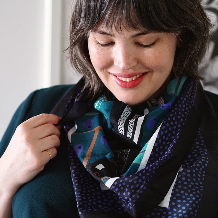 Erstwilder Scarves | Bella The Black Cockatoo Square Scarf