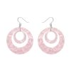 Erstwilder Essential Earrings | Double Hoop Ripple Drop Earrings - Pink