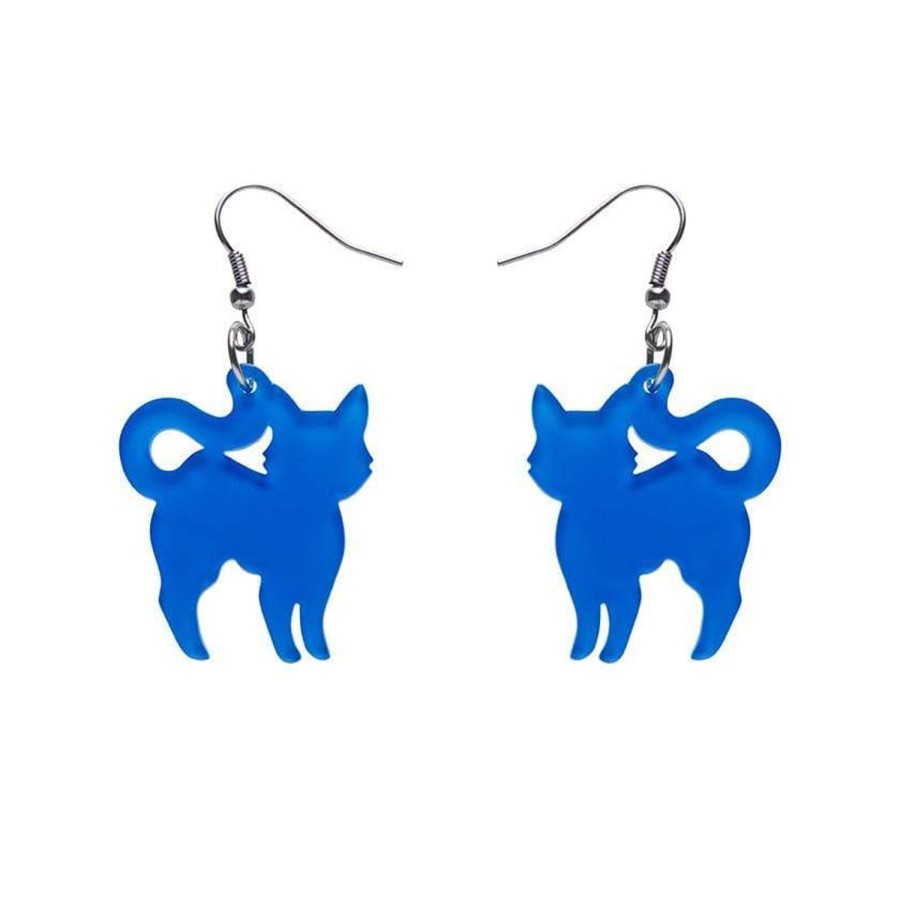 Erstwilder Essential Earrings | Pussy Cat Bubble Resin Drop Earrings - Blue