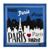 Erstwilder Scarves | Paris Skyline Square Scarf - Blue