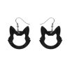 Erstwilder Essential Earrings | Cat Head Ripple Resin Drop Earrings - Black