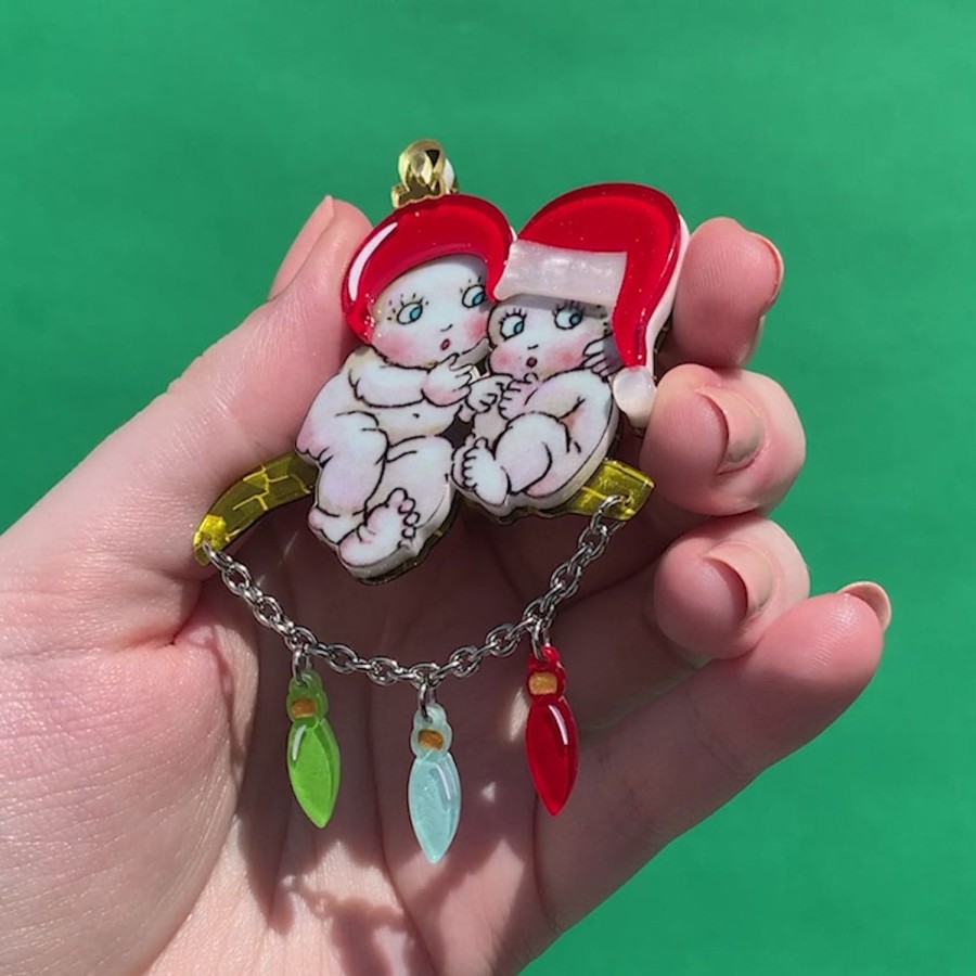 Erstwilder Brooches | Gumnut Christmas Cuddles Brooch