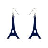 Erstwilder Essential Earrings | Eiffel Tower Solid Resin Drop Earrings - Blue