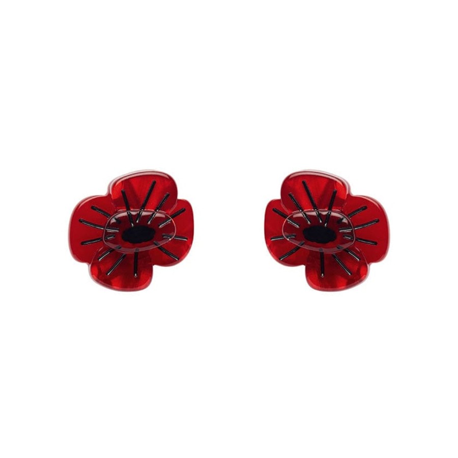 Erstwilder Earrings | Remembrance Poppy Stud Earrings