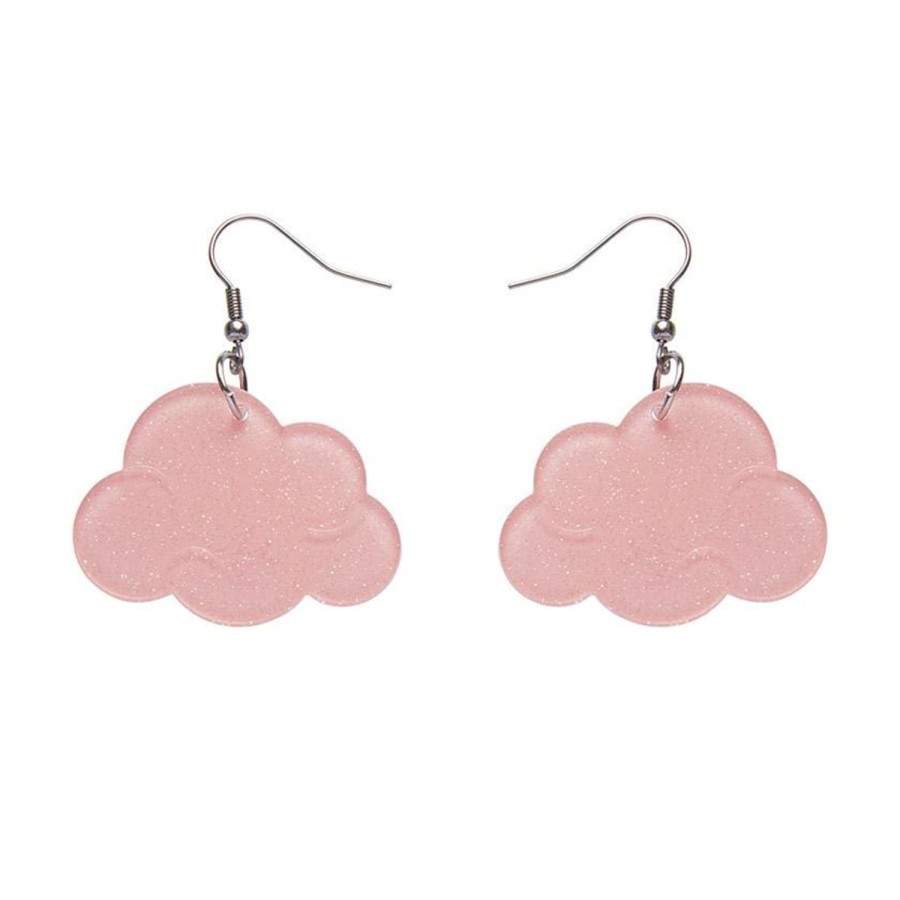 Erstwilder Essential Earrings | Solid Cloud Glitter Resin Drop Earrings - Pink