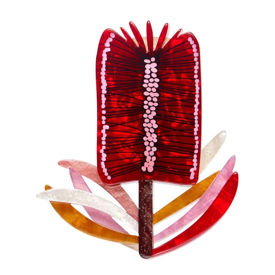 Erstwilder Brooches | Burgundy Brush Brooch