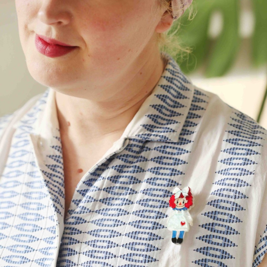 Erstwilder Brooches | Raggedy Annie Mini Brooch