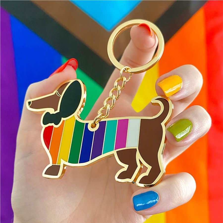 Erstwilder Enamel Key Rings | Spiffy The Supportive Dog Enamel Key Ring