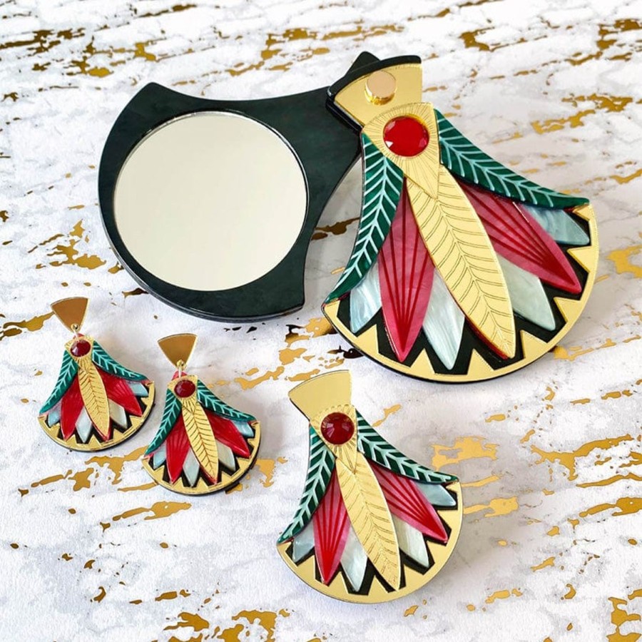 Erstwilder Mirror Compacts | Gift Of The Nile Papyrus Mirror Compact