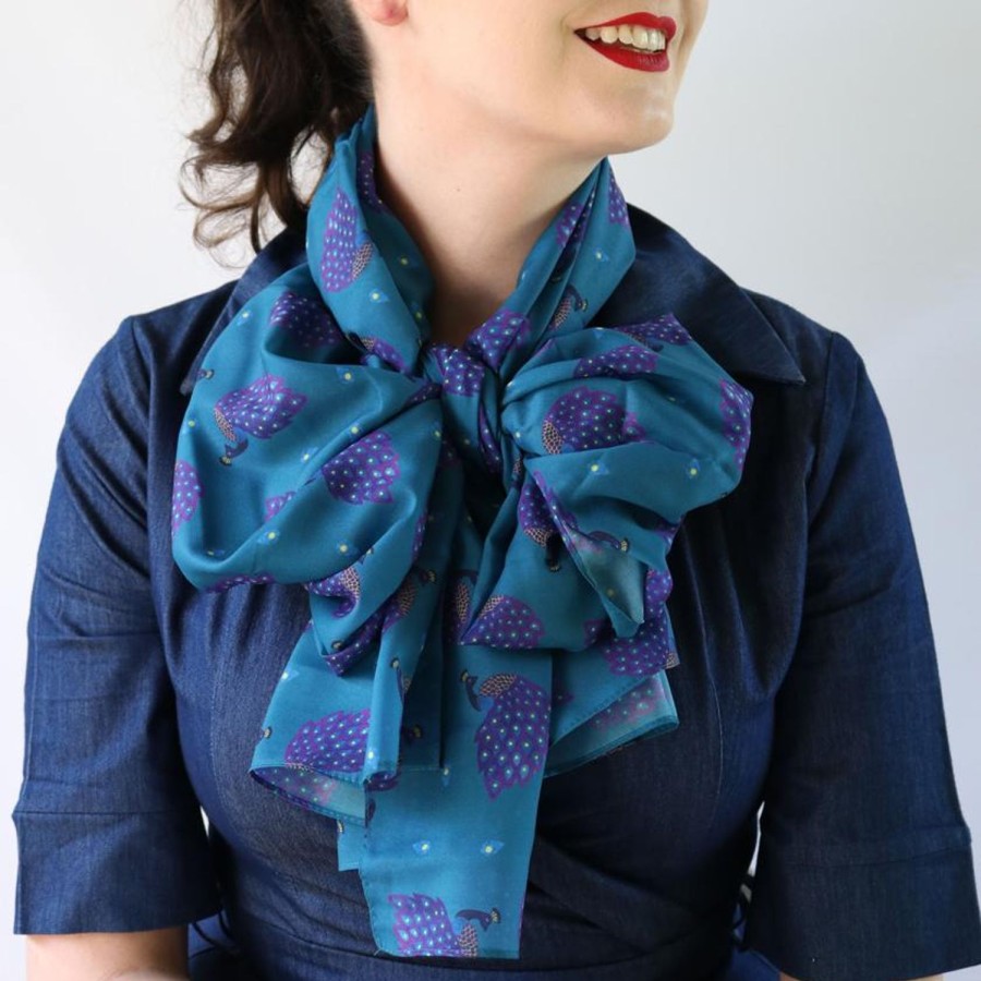 Erstwilder Scarves | Le Peacock Royal Large Neck Scarf