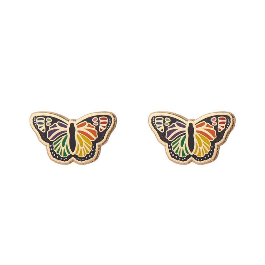 Erstwilder Enamel Earrings | Prince Of Pride Butterfly Enamel Earrings