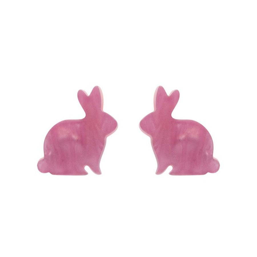 Erstwilder Essential Earrings | Bunny Ripple Resin Stud Earrings - Mauve